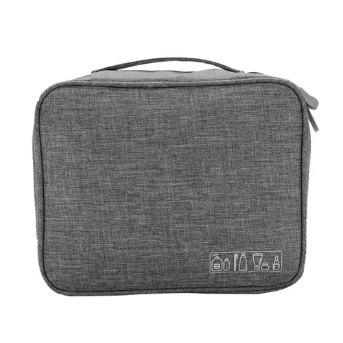 Portable Travel Cosmetic Organizer Men's Toiletry Makeup Storage Bag Zipper Pouch Home Luggage Accessories Supplies - Цвет: Gray Bag