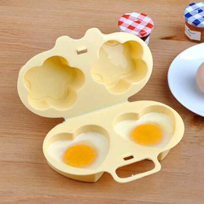 EAS-микроволновая печь на пару яйцо посуда Двусторонняя Любовь цветок пару курица яичный заварной крем пресс-формы для кухни