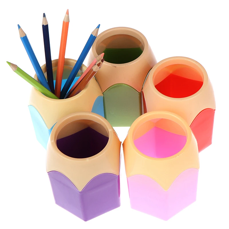

1pc Creative Pen Vase Pencil Pot Pencil Shaped Makeup Brush Pen Holder Office Stationery Storage Organizer School Supplies