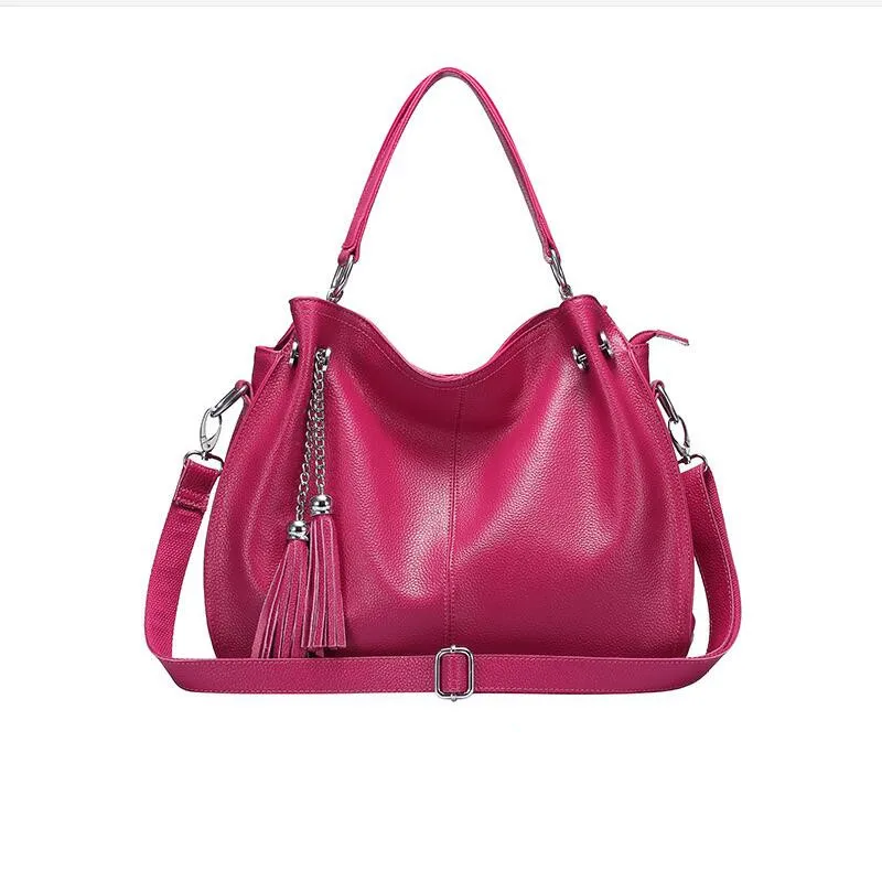 

Brand New Genuine Leather Handbag Casual Handle Pack Women's Cross Body Shoulder Bag Ladies Cowhide Messenger Bags Female Totes