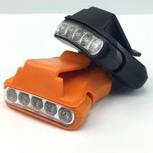 Adjustable Clip On 5 LED Head Cap Hat Light Fishing HeadLamp Headlight Torch without Battery for Outdoor Fishing Camping Hunting