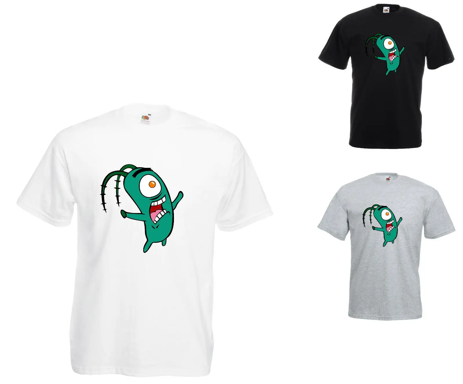 Plankton Spongebob Вдохновленный Печатный T-Shirt2019 модный бренд 906% хлопок печатных Круглый
