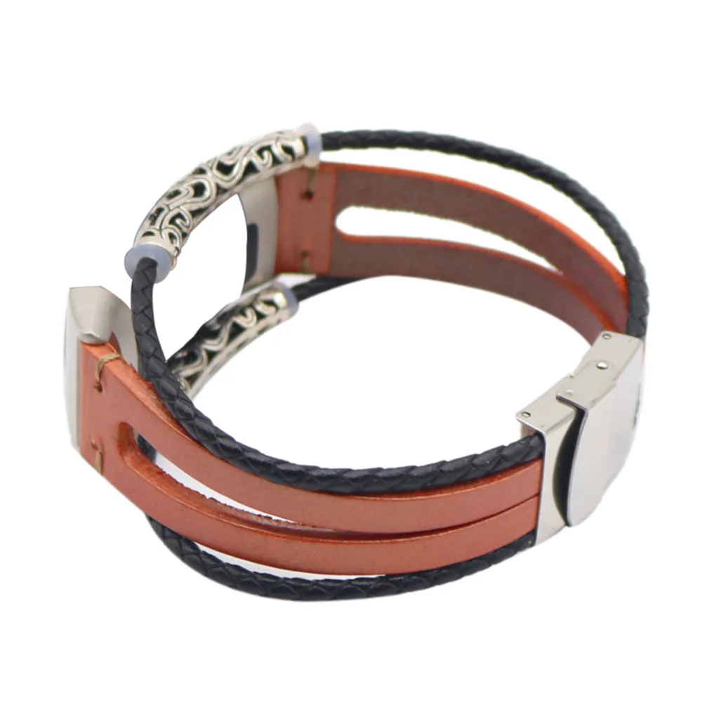 Смарт-часы ремешок Smartband mi band Замена кожаного браслета ремешок для Fitbit Charge 3 браслет - Цвет: C