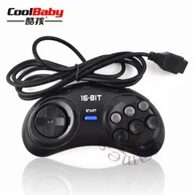 100 шт 16 бит классический проводной игровой контроллер для SEGA Genesis 6 кнопочный геймпад для SEGA Mega Drive игровые аксессуары