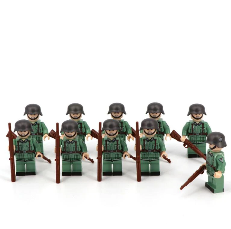 

1 Set World War German Assembled Building Blocks Dolls Military Helmet Weapons City Bricks Building Block Toys For Kid X166