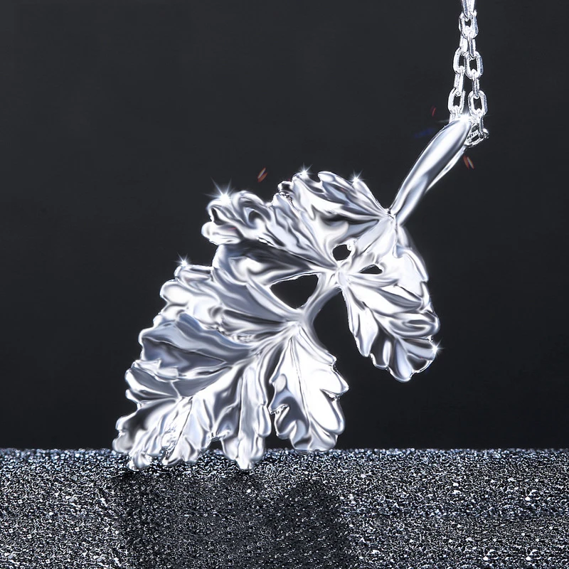 INZATT модное 925 пробы ожерелье с подвеской в виде серебряных листьев для мужчин вечерние ювелирные изделия в стиле панк Pingente Feminino Свадебный трендовый подарок