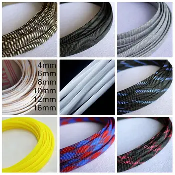 

10meter 10mm Cable Sleeves 3 wire PET Snakeskin mesh Wire Protecting Cable Sleeve wire mesh nylon shock for cable sets
