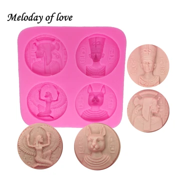 

Egyptian Pharaoh Silicone Mold cake decorating tools Resin Clay Soap Mold dessert decorators moulds T1316