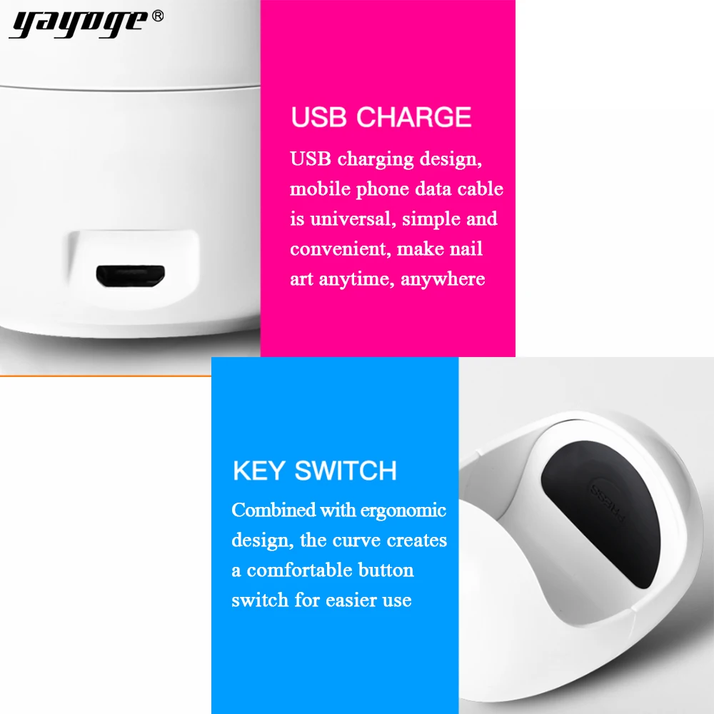 Yayoge в форме яйца 30s Mini Pocket 3w uv лампа один палец свет отверждения лак для ногтей Сушилка портативный single одиночный для использования в домашних салонах