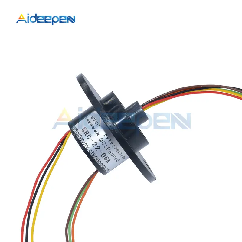 AC 220V 22mm 250Rpm 6 Wire 6 Conductors Capsule Compact Slip Ring For CCTV Monitor Electrical Test Equipment image 1