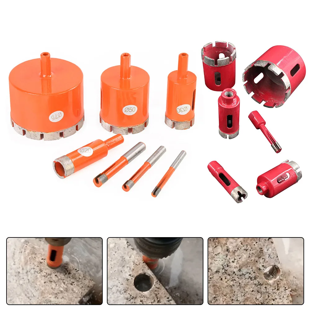 

6-100mm metal Diamond Core Bit Hole Saw Hollow Core Drill Bit for Glass Ceramic Porcelain Tile Marble Granite Drill orange/red