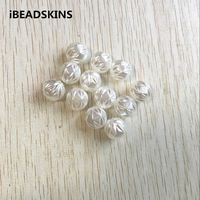 

14mm 300pcs/lot white color Acrylic Imitation pearl Faceted Round Beads for Jewelry DIY #3791 (Design as shown)