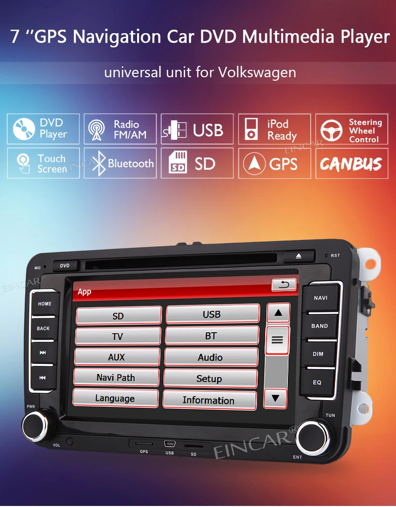 7 дюймов HD dvd-плеер автомобиля навигатор gps стерео радио стерео с Bluetooth и навигации для Volkswagen для Jetta для Passat