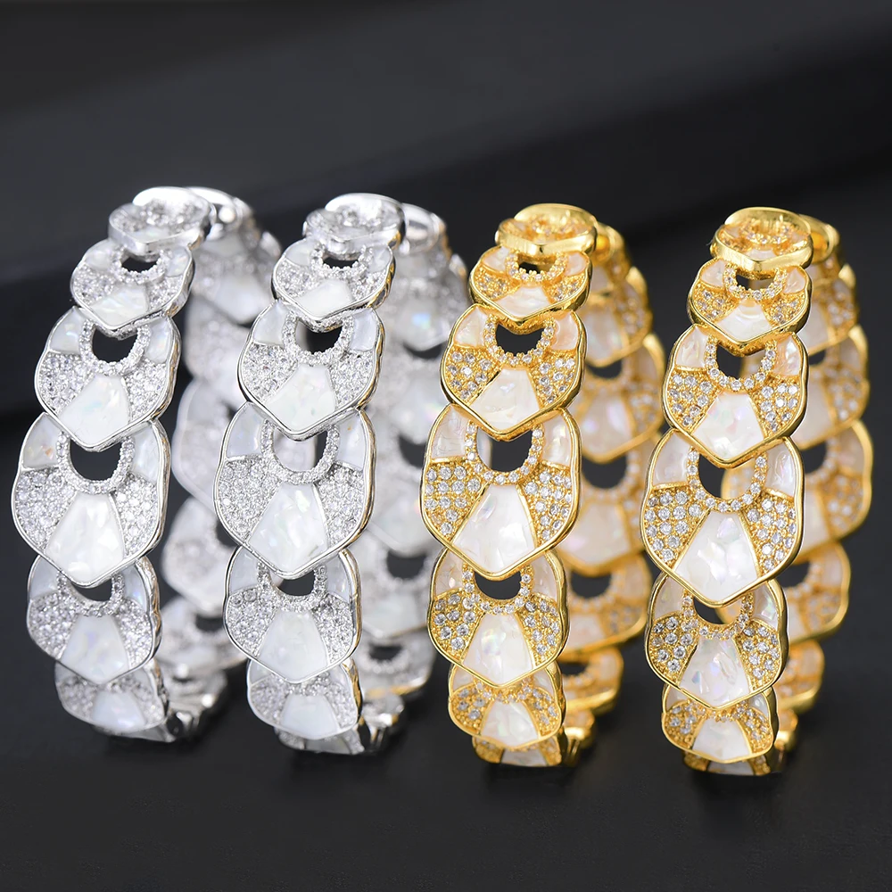 

2019 Fshion Big Hoop Women Earrings Top Quality AAA Cubic Zirconia Elegant Geometry Shape Silver Gold Color Statement Earrings