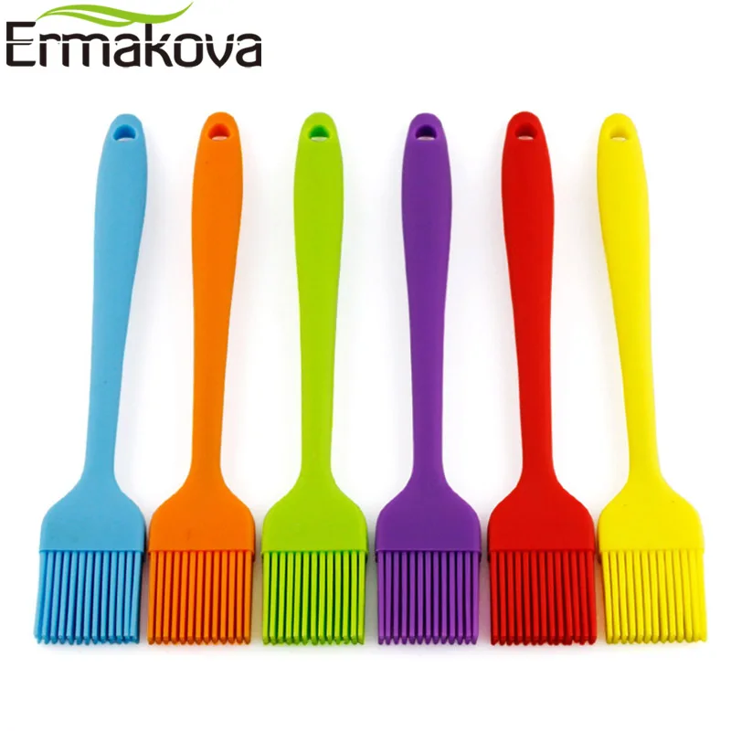 

ERMAKOVA Heatproof Silicone Baking Oil Brush Flexible Cake Butter Bread Pastry Brushes Baking BBQ Grill Tool Dishwasher Safe