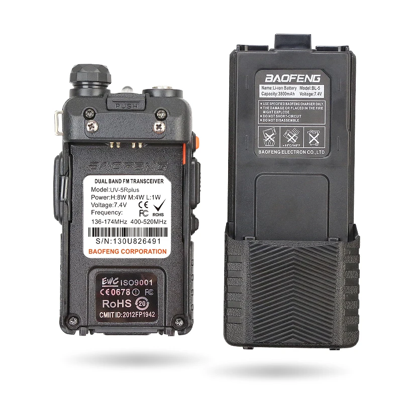 2PCS Baofeng UV-5R 8W Max New Version Baofeng UV-8HX Walkie-Talkie Dual Band VHF&UHF Two Way Radio Portable Ham Transceiver