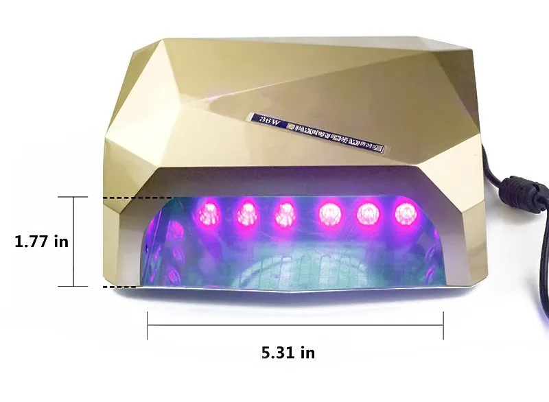 Светодиодная УФ-лампа для сушки ногтей, лампа для ногтей в форме ромбов, долговечная 36 Вт Светодиодный CCFL отверждение для УФ-геля, лак для ногтей, инструменты для дизайна ногтей