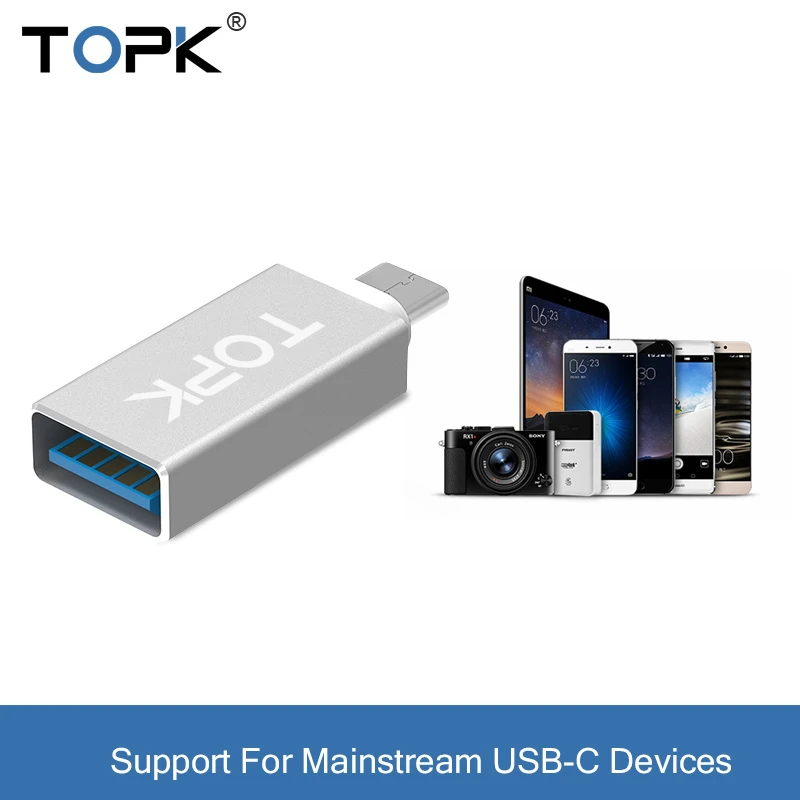 TOPK Тип usb C Переходник USB &quotпапа&quot в 3 0 Женский OTG конвертер кабель для samsung Galaxy S9