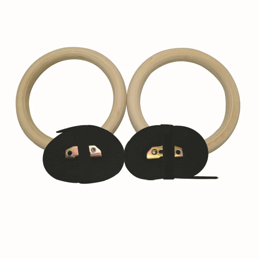 

Wood Gymnastic Rings Gym Rings Thickness 28mm 32 mm with Adjustable Buckels & 4.5M Strap Gym Fitness Crossfit Home Workout