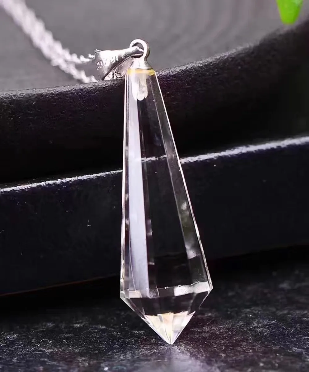 Natural quartz crystal wand point Spirit pendulum pendant healing stones for gifts (3)