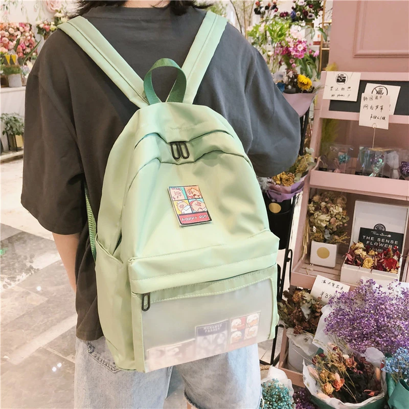 Модный нейлоновый женский рюкзак, прозрачный Карманный школьный рюкзак для девочек-подростков, рюкзак для путешествий, водонепроницаемый рюкзак, mochila mujer