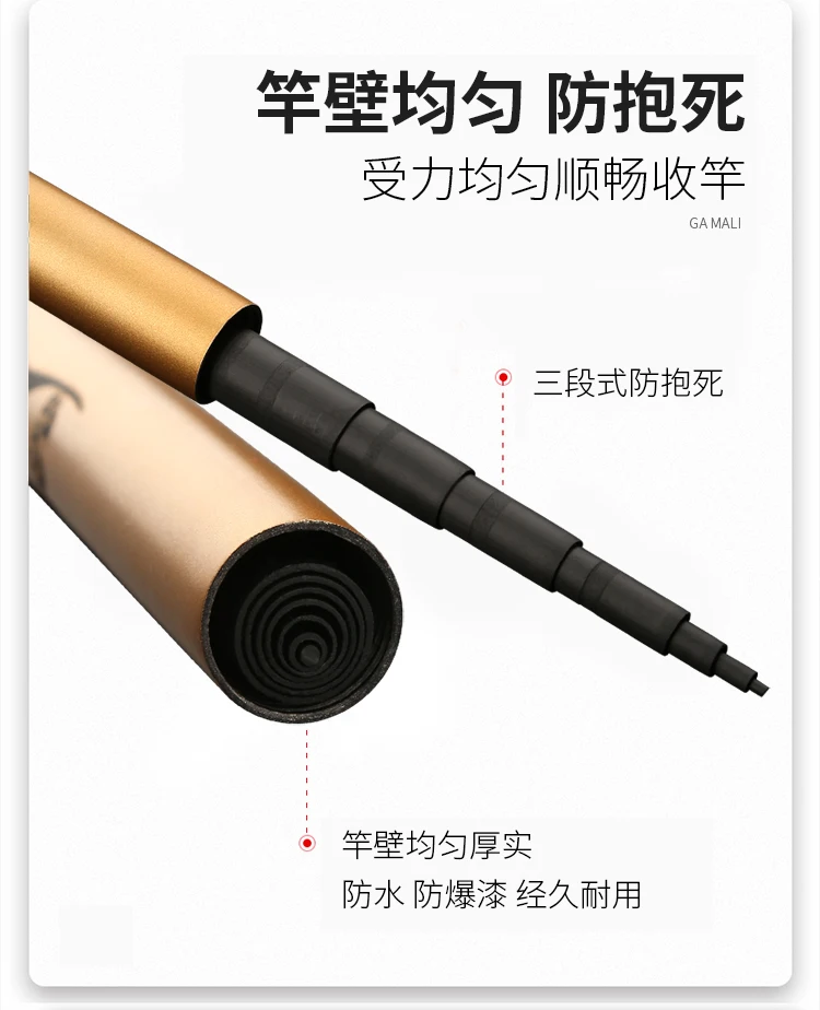 Curta de Fluxo de Vara de Pesca Vara de Pesca Vara de Mão Dura e Leve Seção Tone - 5.4 8 10 Mcarbon Folding 77 cm 28 3.6 m 12 Varas de pescar
