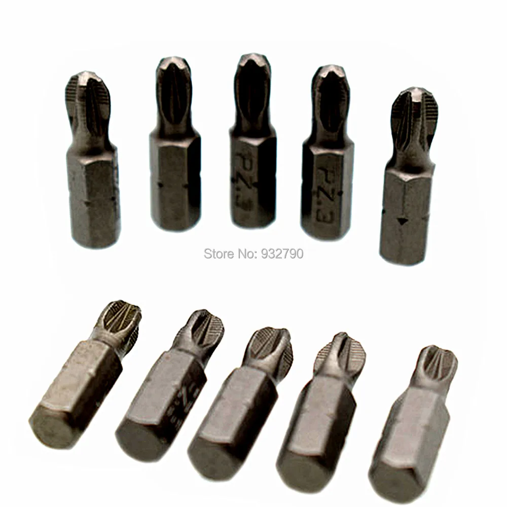 

10pcs PZ1 PZ2 PZ3 Impact Driver Bits Screwdriver Insert Bit 25mm Magnetic Pozidriv (PZ) Screw Driver Bit Drill Bit 1/4" 6.35mm