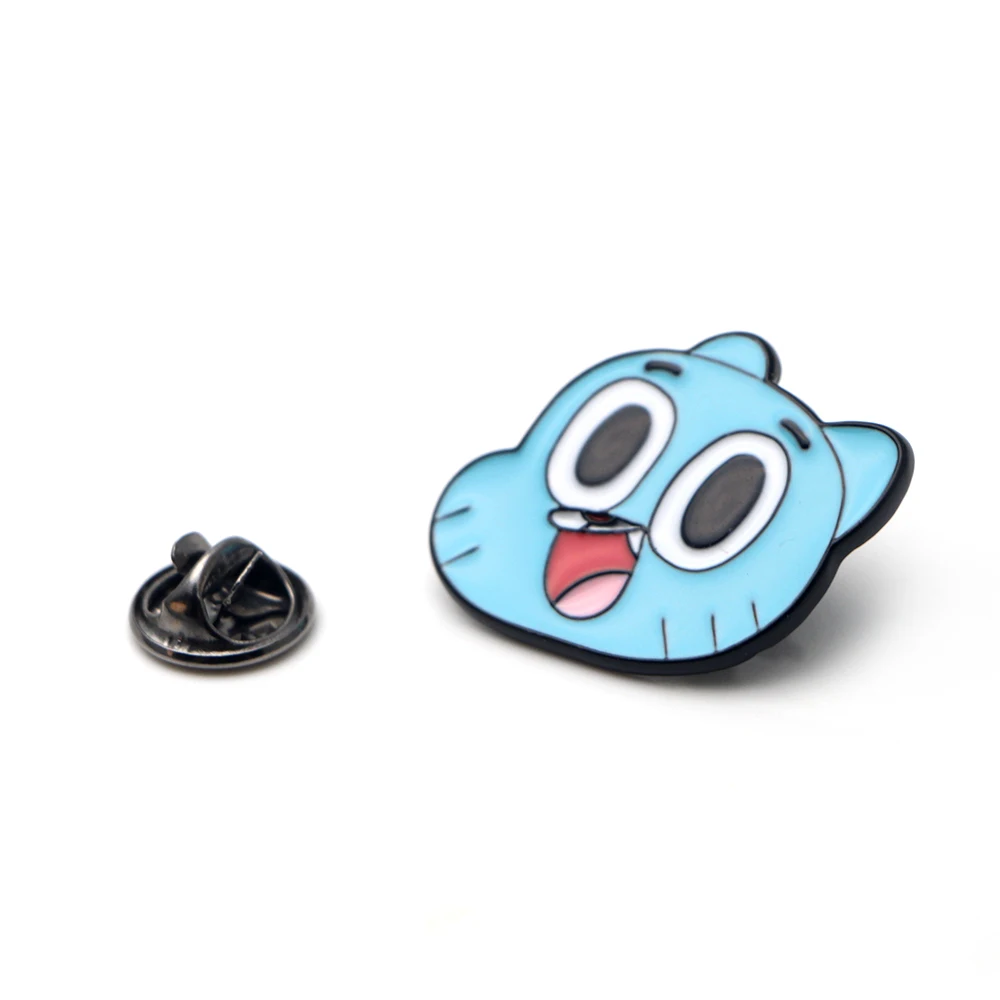 L2456 удивительный мир Gumball эмалированные броши на булавке мультфильм креативная металлическая брошь на булавке Джинсовая Шляпа значок воротник ювелирные изделия 1 шт