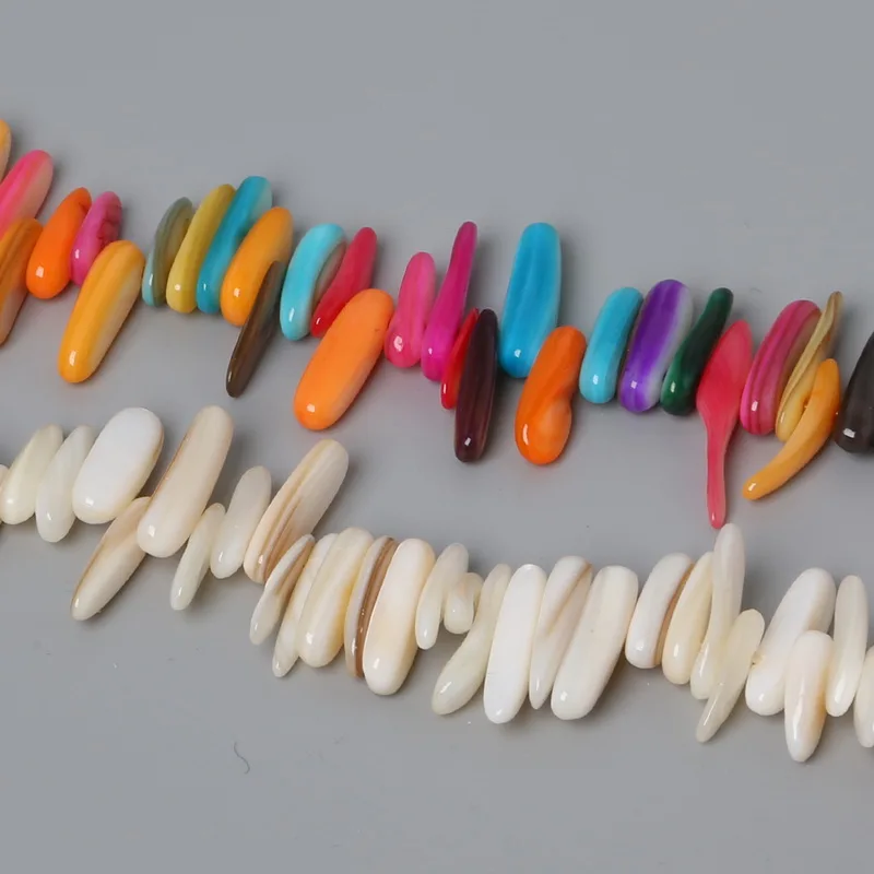 

On Sale! 10-30mm 38cm/strand White Colorful Natural Shell Chip Beads for Bracelet Necklace Jewelry Approx 50pcs