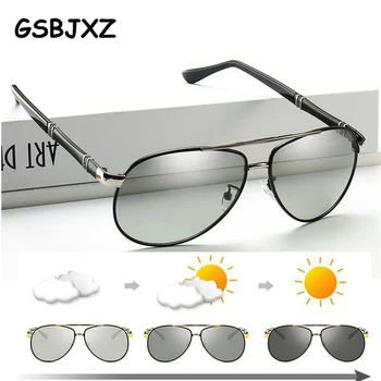 

Photochromic Sunglasses Men Pilot Polarized Sun Glasses Retro Aviation Day and Night Vision Glasses For Men's Chameleon Eyewear