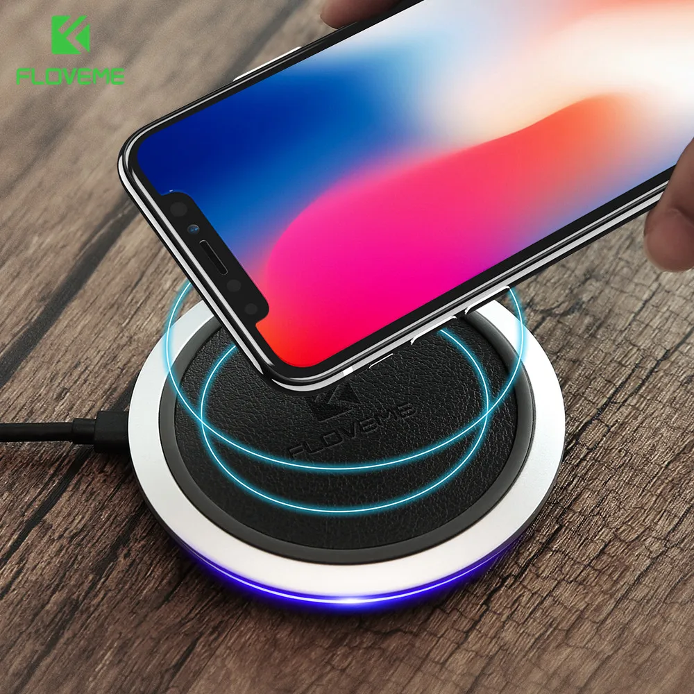 [Qi Wireless Charger 10W] , FLOVEME Wireless Charger LED Charging Pad For Samsung Galaxy S8 S7 S8 Plus Note 8 For iPhone X 10 8 