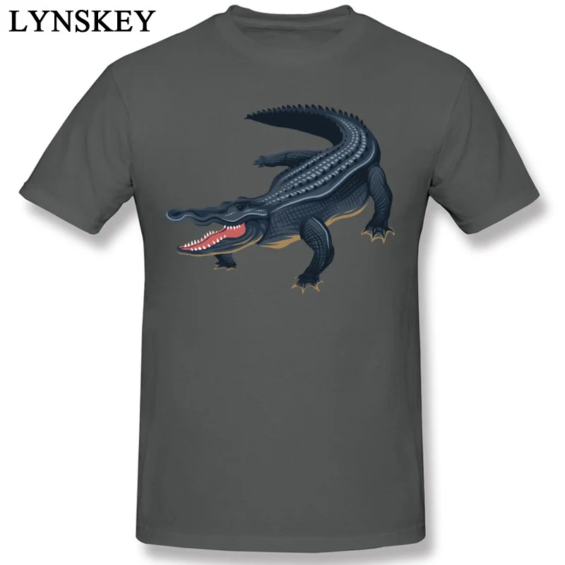 Printed On Tops Tees for Men Cheap Autumn Round Neck 100% Cotton Short Sleeve T Shirts crocodile Crazy Tee-Shirts Top Quality carbon