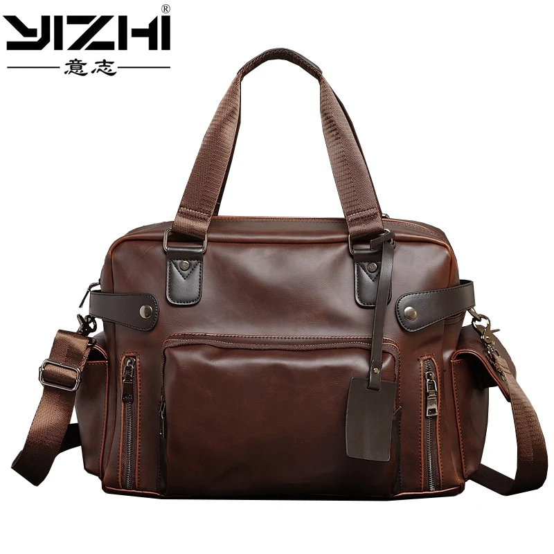 

YIZHI new 2018 Business Men's Briefcase Is a High-quality PU Leather Large Capacity With a Shoulder Bag Laptop Bag
