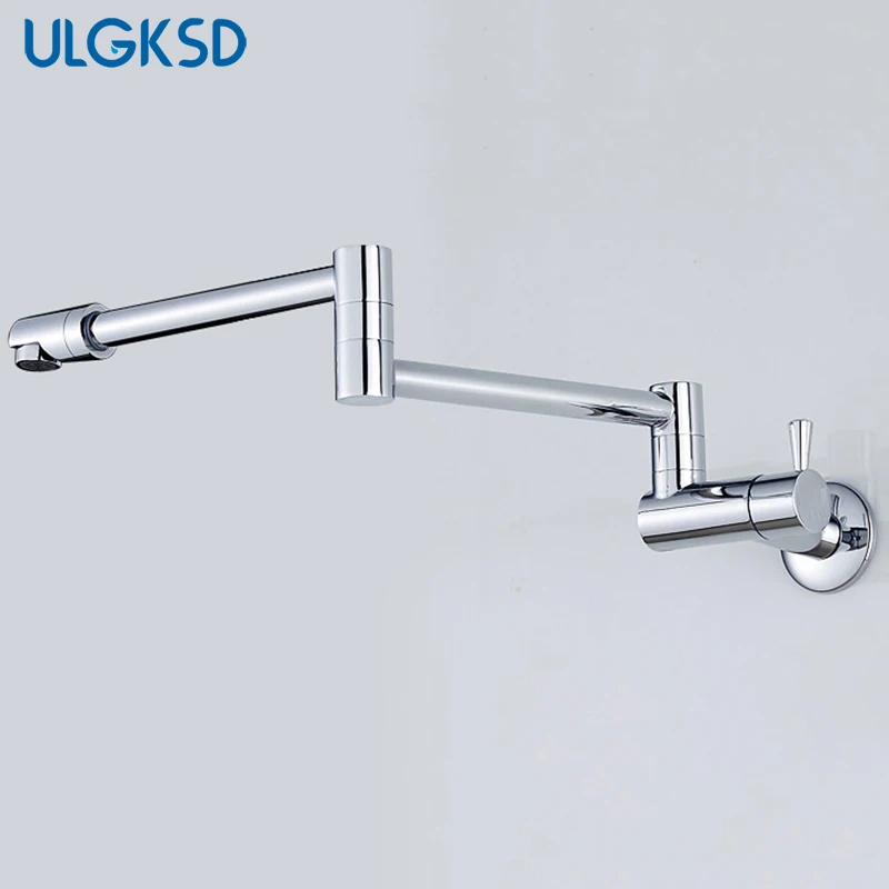 

ULGKSD Kitchen Faucet 360 Rotation Single Handle Wall Mount Single Cold Water Tap Para Bathroom Sink Basin Faucets