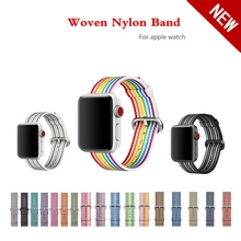 Нейлоновый ремешок для Apple Watch 42 мм 38 мм iWatch 4 ремешка 44 мм 40 мм тканый нейлоновый ремешок для часов браслет для Apple watch 4 3 2 1