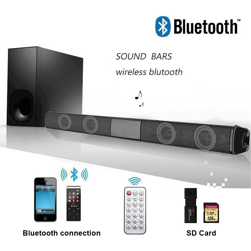 New Fashion Wireless Bluetooth Soundbar Speaker TV Home Theater Soundbar + Remote Control New Fashion Wireless Bluetooth Soundbar Speaker TV Home Theater Soundbar + Remote Control