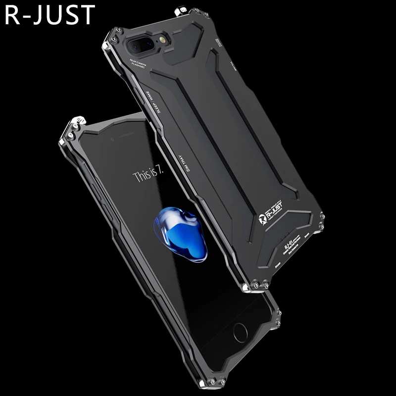 

R-JUST For iPhone 7 Case Accessory Luxury Hard Metal Aluminum Full Cover Shockproof Armor Phone Case for iPhone 7Plus Case Cover
