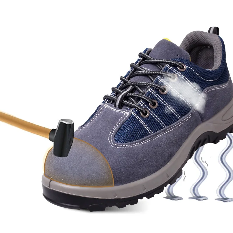 Macho Protecção Punção À Respirável Segurança Patchwork Seguro Aa51612 Azul Botas Calçado Boots Homens De Aço Biqueira Ankle Prova Trabalho xwpS0YHq
