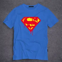 DC Comics Superhero Superman Logo T-shirt Summer Short Sleeve Tees 100% Cotton Men’s T Shirt Fashion Costumes for Men S-5XL