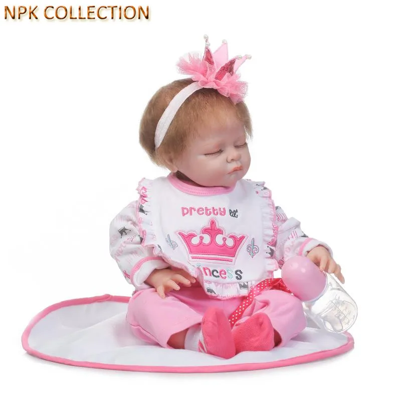 

NPKCOLLECTION Baby Doll Silicone Reborn Baby Dolls 20 Inch Soft Cloth Body Reborn Babies Sleeping Dolls for Girls Children Gifts