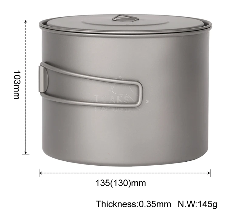 TOAKS 1300 мл кухонная посуда титановая кружка чашка титановый горшок походные кружки горшок для улицы с крышкой и складной ручкой