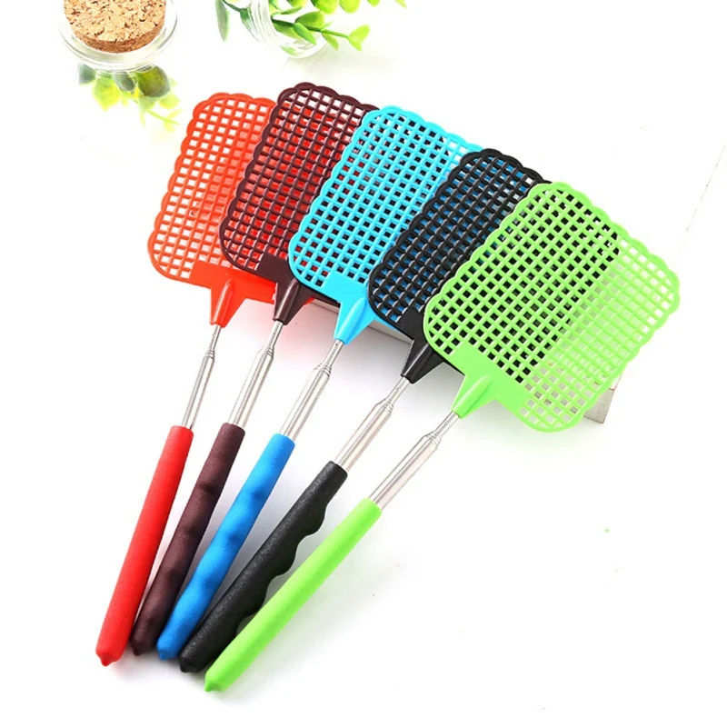

Plastic Insect Fly Pest Mosquito Swatter Retractable Butterfly Pattern Handy Bug Killer Long Racket Handle Swat Wasp Protector