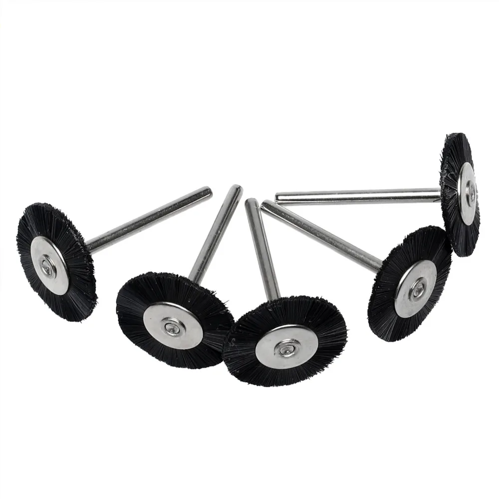 5PCS Dremel Accessories 3MM Shank Flat Nylon Bristle Wheels Brush