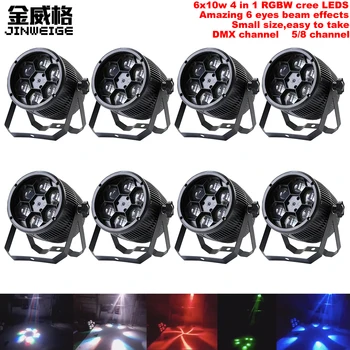 

Free Shipping 8pcs/lot Mini 6X10W RGBW 4IN1 Bee Eyes Beam LED Par Light For Stage Night Club for DJ