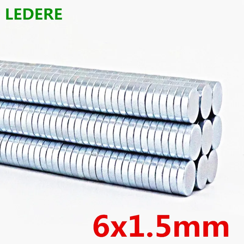 

100/500/1000pcs 6x1.5mm 6x1.5 strong Circular Disc Nd-Fe-B Neodymium Magnet 6*1.5mm NEW Art Craft Connection 6*1.5 6mmx1.5mm