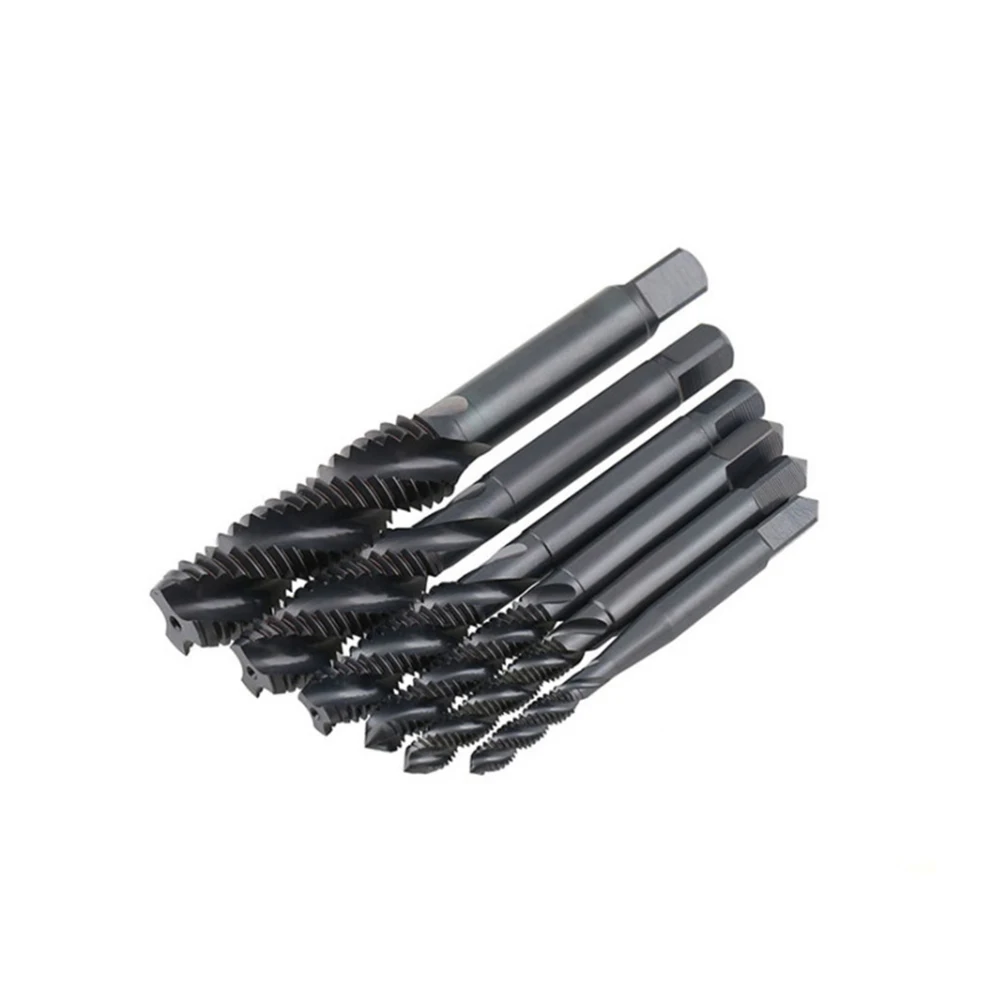 

5Pcs/Set HSS Nitriding Coated Spiral Flute Machine Screw Tap Taps Drill M3 - M8 Hand Tools Tap Die