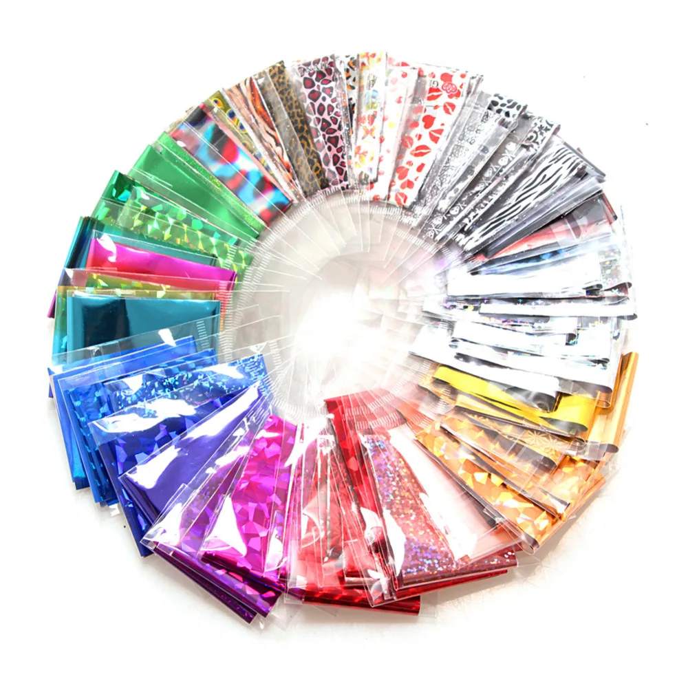 

20pcs/lot Foil Nail Art Sticker Transparent Nail Foil Silver Golden Flowers Lace Design Transfer Foils Mix designs Decal Nails