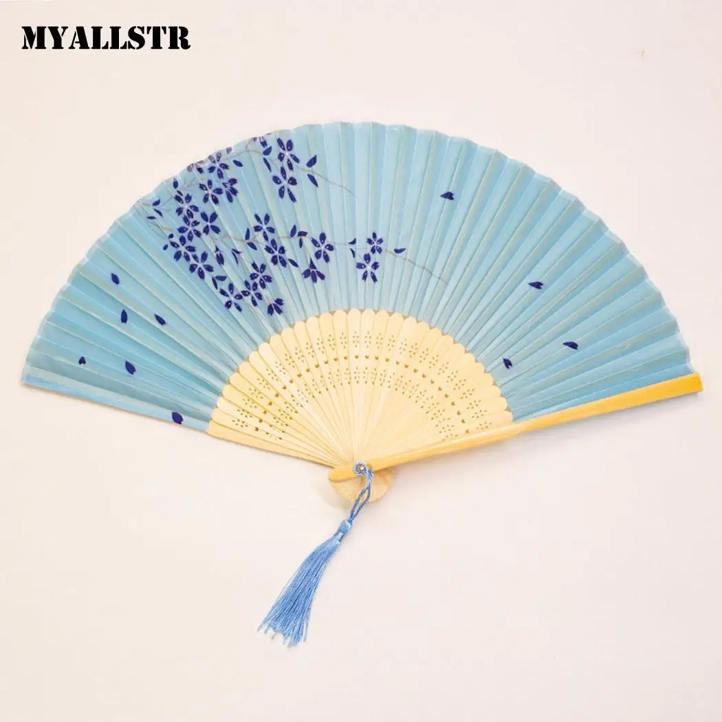 

Women Summer Japanese Style Prints Bamboo about 21cm Folding Multi Fan