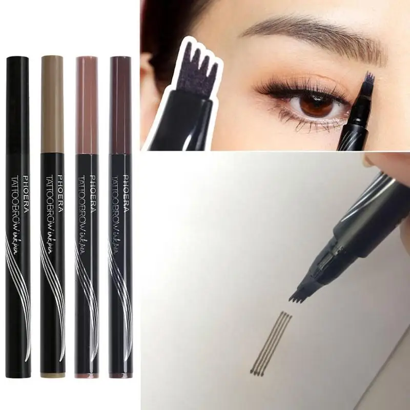 

4 Tips Microblading Eyebrow Tattoo Pen Precise Liquid Tint Brow Pencil Makeup Waterproof Dye Cream Eyebrow Cejas Maquillaje