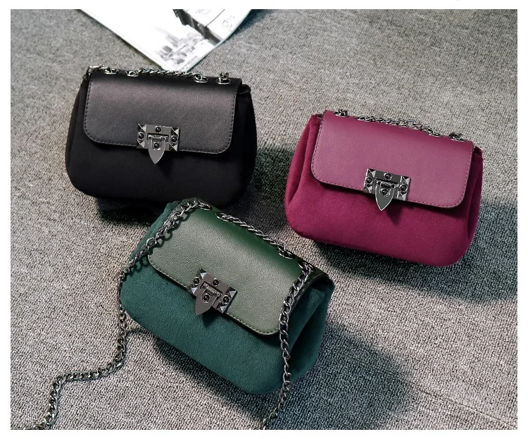 NIGEDU Women Crossbody Bags small Soft velvet flap messenger bags Mini little Shoulder bag female Chain Handbags bolsas feminina (13)
